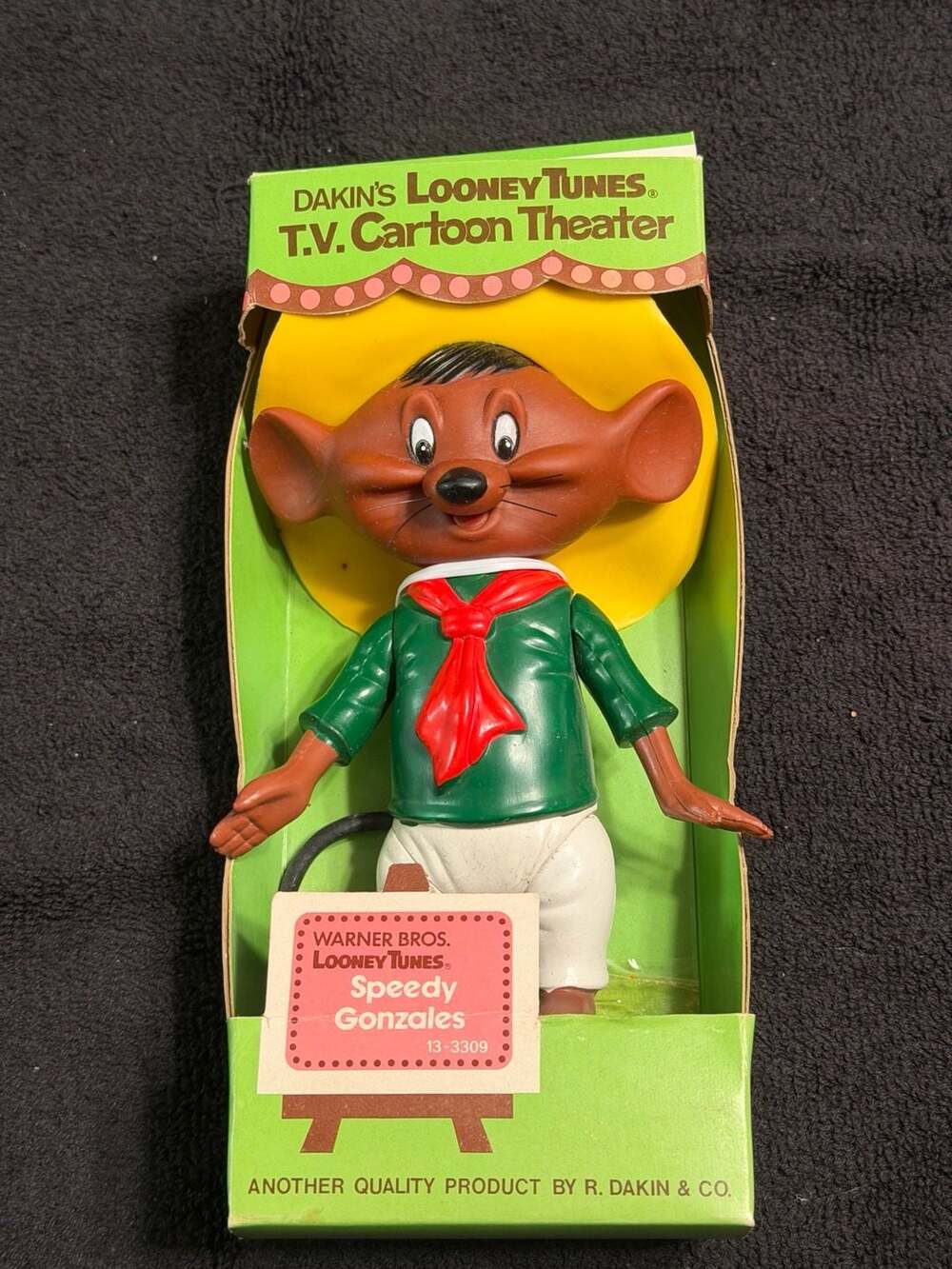 Vintage 1976 Looney Tunes T.V. Cartoon Theater Speedy Gonzales Figure In Box